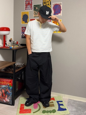 「RAGEBLUE（レイジブルー）のアイテム」を使った、Shimoさん（メンズ・169cm）の夏コーディネート