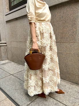 「アイテム（ボディバッグ/ウエストポーチ、ブラウン系）」を使った、gonchanさん（レディース・159cm）の秋コーディネート