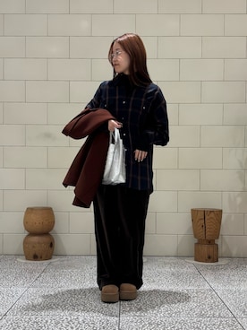 「アイテム（ステンカラーコート）」を使った、COCOAさん（レディース・155cm）の冬コーディネート