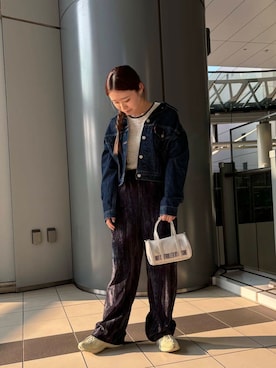 「アイテム（デニムジャケット）」を使った、COCOAさん（レディース・155cm）の夏コーディネート