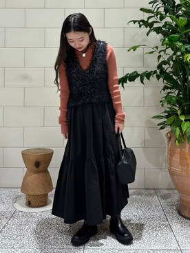 「CHIGNON（シニヨン）のアイテム（アクセサリー）」を使った、COCOAさん（レディース・155cm）の秋コーディネート