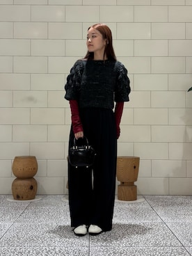 「URBAN RESEARCH（アーバンリサーチ）のCHRISTIAN VILLA　エナメルカーフレザーショルダーバッグ（ショルダーバッグ）」を使った、COCOAさん（レディース・155cm）の秋コーディネート
