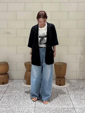 「旅行コーデ」｜「アイテム（ジャケット/アウター）」を使った、COCOAさん（レディース・155cm）の夏コーディネート