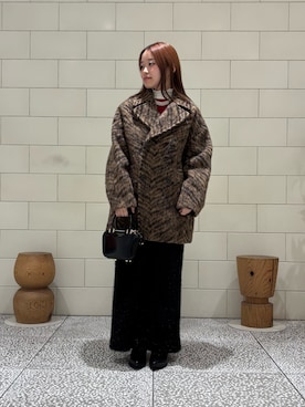 「アイテム（ピーコート）」を使った、COCOAさん（レディース・155cm）の秋コーディネート