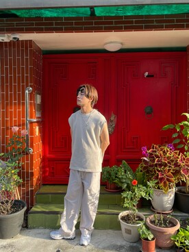 「FILA」｜Juinさん（メンズ・177cm）の春コーディネート