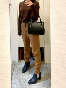 「VICKY（ビッキー）のアイテム（パンツ）」を使った、onyasaiiiさん（レディース・153cm）の冬コーディネート