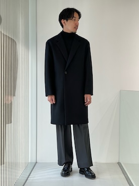 「PUBLIC TOKYO（パブリックトウキョウ）のアイテム（チェスターコート）」を使った、pt_menさん（メンズ・172cm）の冬コーディネート