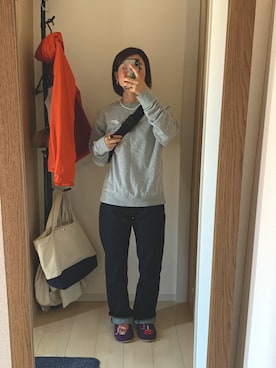 「NIKE（ナイキ）の《セットアップ対応商品》ナイキ スポーツウェア  ユニセックス  メンズ フレンチ テリー スウェット クルー / Nike Sportswear Club Men's French Terry Crew＜S-2XL 展開＞（スウェット）」を使った、かなこさん（レディース・155cm）の春コーディネート