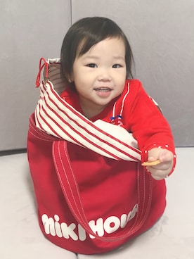 「MIKI HOUSE（ミキハウス）のアイテム（バッグ）」を使った、𝚑𝚘𝚗𝚘𝚌𝚊さん（キッズ・90cm）の夏コーディネート