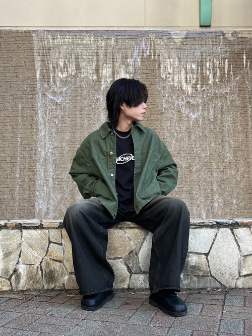 セール】ロゴグラフィックボクシーTシャツ(5分袖)（Tシャツ/カットソー