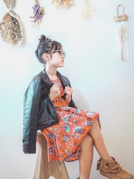 ワンピース ドレスを使った 派手柄 の人気ファッションコーディネート Wear