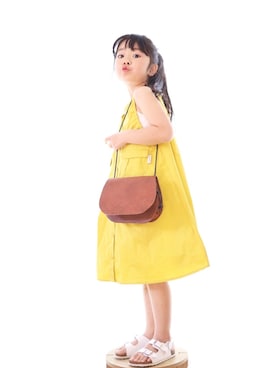 「ごきげんウィーク」｜「アイテム（ジャンパースカート）」を使った、ton103wearさん（キッズ・110cm）の春コーディネート