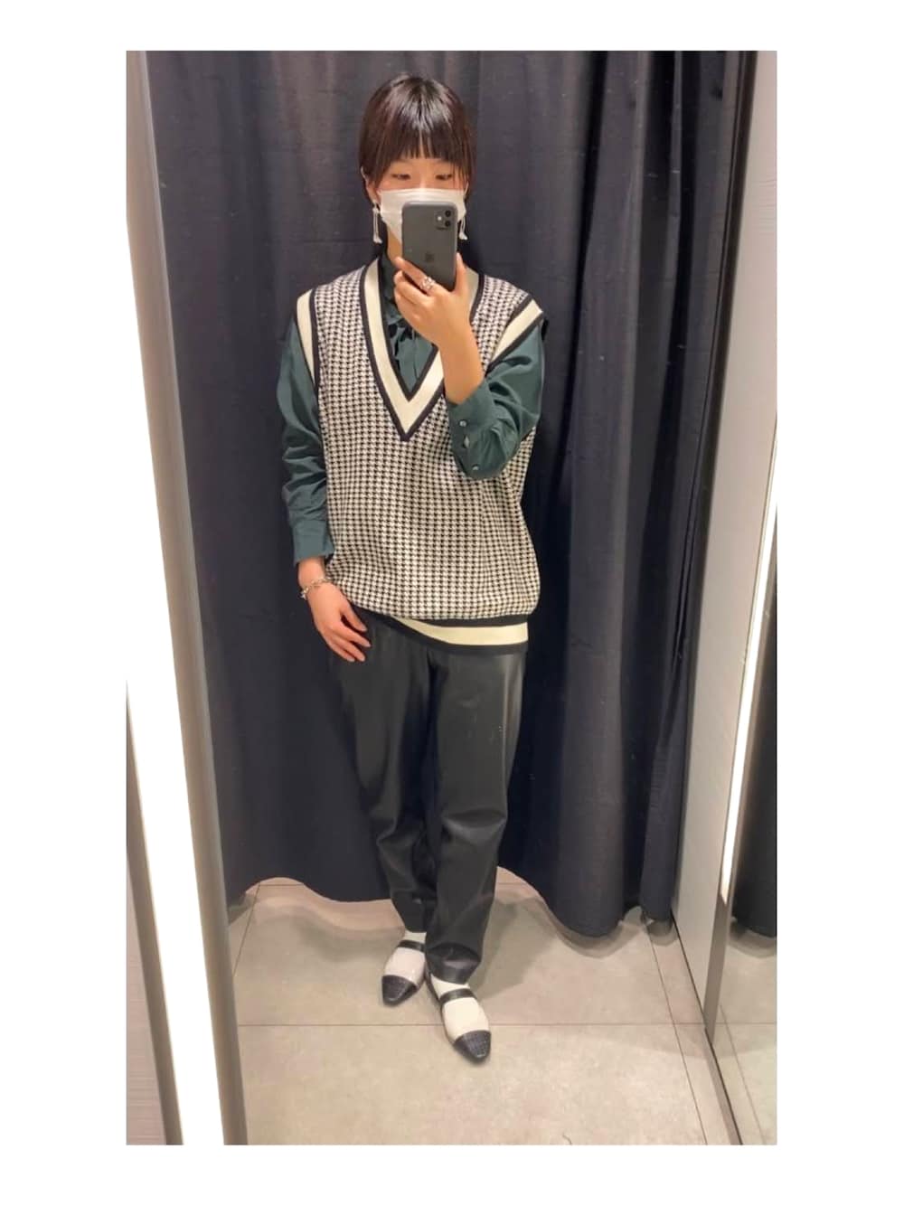 「ootd、お洒落さんとつながりたい、シンプルコーデ、パンツスタイル、キレイめ、モード、レザー、オトナ女子、RIMARK、ZARA」｜「ZARAのアイテム（スラックス、ブラック系）」を使った、cstさん（レディース・166cm）の春コーディネートの1枚目の写真