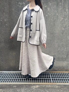 「アイテム（ダウンジャケット/コート）」を使った、𝗮𝗼𝗶さん（レディース・159cm）の秋コーディネート