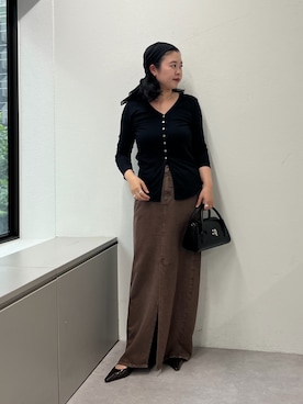 「アイテム（その他シューズ、ブラウン系）」を使った、rui さん（レディース・161cm）の夏コーディネート
