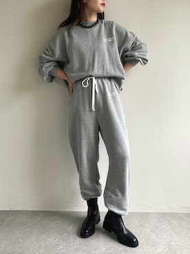 「スウエットパンツ」｜「アイテム（ブーツ）」を使った、rui さん（レディース・161cm）の夏コーディネート