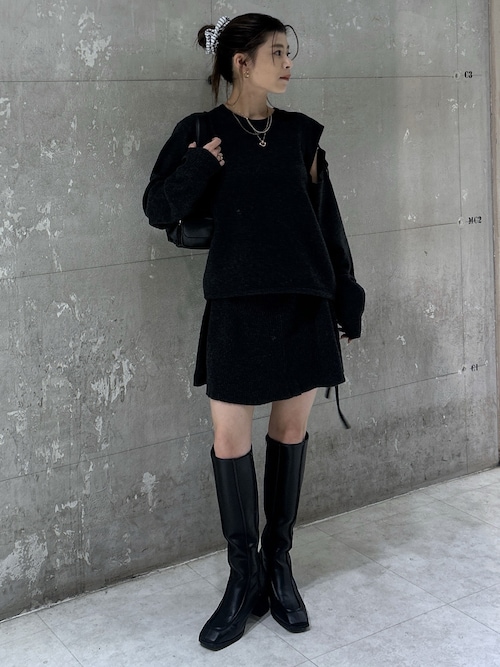 【未使用】moussy F/L ENGINEER ブーツ　ブラック MOUSSY | 【ViVi掲載】SQUARE TOE ロングブーツ (ブーツ ) |SHEL'TTER