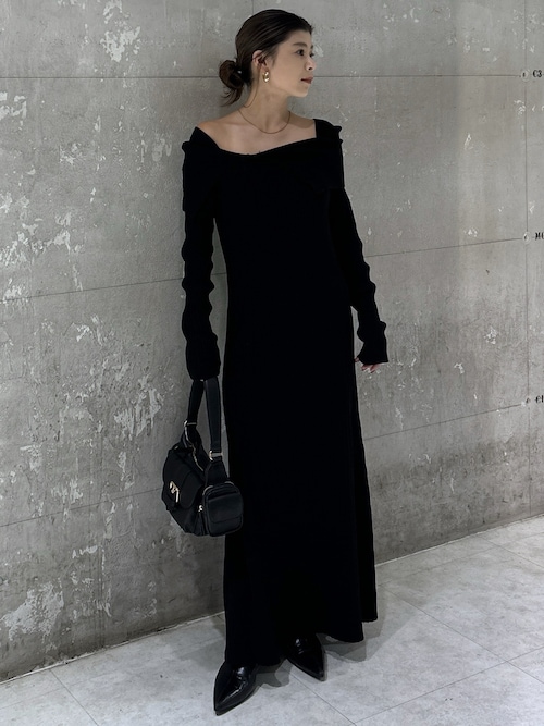 セール】ASYMMETRY COLLAR ニットドレス（ワンピース）｜MOUSSY