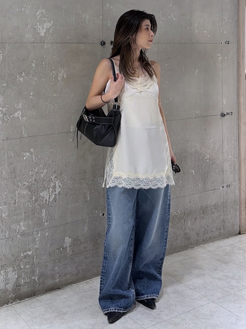 LACE TRIM SATIN キャミソール