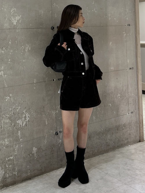 ✨️未使用タグ付き✨️ BLACK by moussy　マウジー　セットアップ 25年AW新作】【セットアップ対応】VELVET SHORT ジャケット（ブルゾン