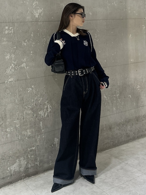 セール】【セットアップ対応】TUCK WIDE STRAIGHT（デニムパンツ