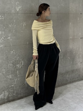 「MOUSSY（マウジー）の【25年AW新作】BELTED ミュール（パンプス）」を使った、入江 葵さん（レディース・148cm）の秋コーディネート