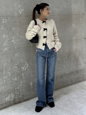 「アイテム（ヘアゴム）」を使った、入江 葵さん（レディース・148cm）の秋コーディネート