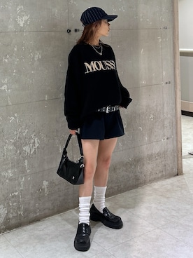 「アイテム（ベルト）」を使った、入江 葵さん（レディース・148cm）の秋コーディネート