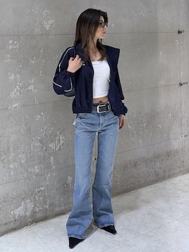 「MOUSSY（マウジー）のアイテム（パンツ）」を使った、入江 葵さん（レディース・148cm）の春コーディネート