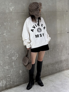 「MOUSSY（マウジー）のアイテム（その他パンツ）」を使った、入江 葵さん（レディース・148cm）の秋コーディネート