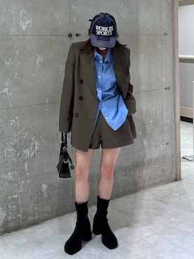「MOUSSY（マウジー）のアイテム（テーラードジャケット）」を使った、入江 葵さん（レディース・148cm）の秋コーディネート