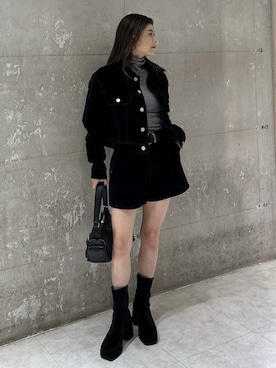 「MOUSSY（マウジー）のアイテム（その他パンツ）」を使った、入江 葵さん（レディース・148cm）の秋コーディネート