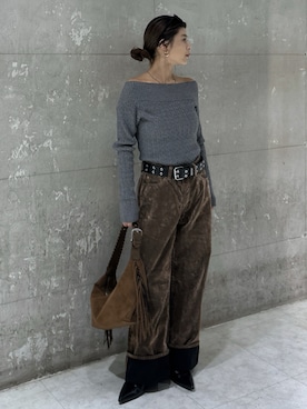 「アイテム（ピアス（両耳用））」を使った、入江 葵さん（レディース・148cm）の秋コーディネート