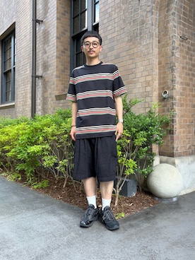 「LACOSTE（ラコステ）のアイテム（Tシャツ/カットソー）」を使った、るじさん（メンズ・170cm）の夏コーディネート