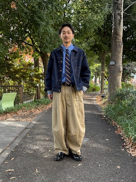 「アイテム（ネクタイ）」を使った、るじさん（メンズ・170cm・20代）の冬コーディネート