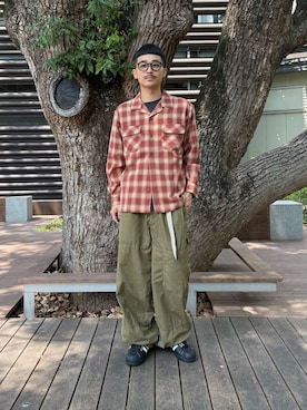 「アイテム（カーゴパンツ）」を使った、るじさん（メンズ・170cm・20代）の夏コーディネート