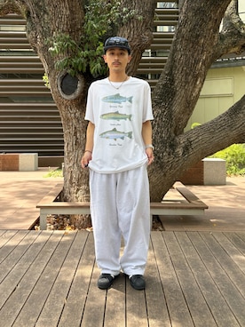 「アイテム（スウェットパンツ）」を使った、るじさん（メンズ・170cm・20代）の夏コーディネート