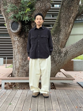 「アイテム（サンダル）」を使った、るじさん（メンズ・170cm・20代）の秋コーディネート