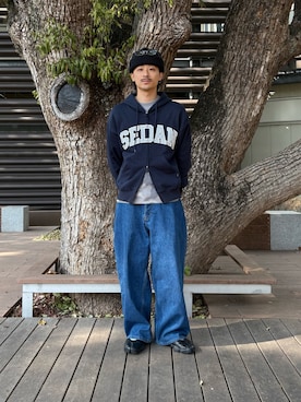 「crepuscule（クレプスキュール）のアイテム」を使った、るじさん（メンズ・170cm）の春コーディネート