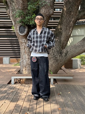 「アイテム（コインケース）」を使った、るじさん（メンズ・170cm）の夏コーディネート