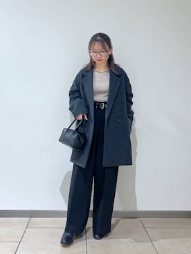 「アイテム（ピーコート）」を使った、bytakataさん（レディース・151cm）の秋コーディネート