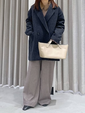 「アイテム（ピーコート）」を使った、bytakataさん（レディース・151cm）の冬コーディネート