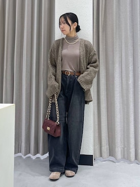 「BARNYARDSTORM（バンヤードストーム）のBARNYARDSTORM / ライトカットタートル / マシンウォッシャブル 【「i.style closet」ご紹介アイテム】（Tシャツ/カットソー、ベージュ系）」を使った、bytakataさん（レディース）の秋コーディネート