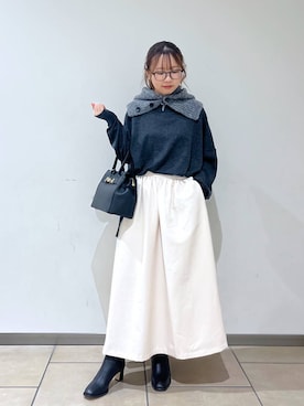 「アイテム（ネックウォーマー/スヌード）」を使った、bytakataさん（レディース・151cm）の秋コーディネート