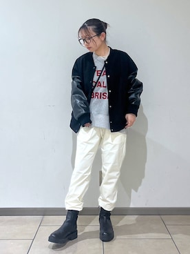 「アイテム（スタジャン）」を使った、bytakataさん（レディース・151cm）の秋コーディネート