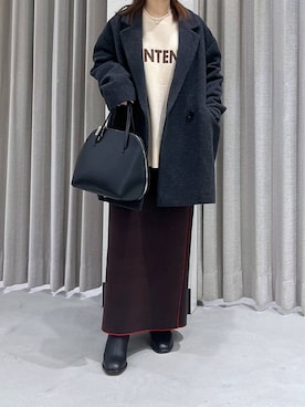 「アイテム（ピーコート）」を使った、bytakataさん（レディース・151cm）の冬コーディネート