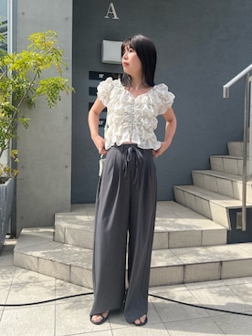 「Kastane（カスタネ）のアイテム（パンツ）」を使った、sakuさん（レディース・160cm）の春コーディネート