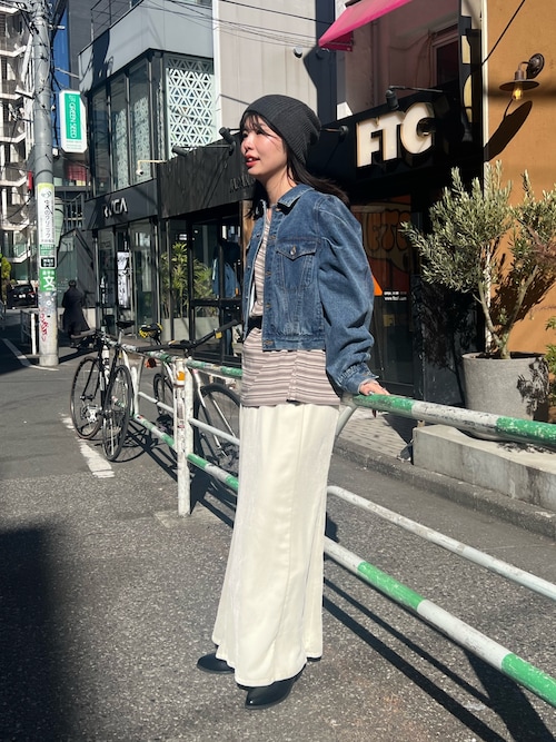 一部店舗限定/S.Mサイズ展開】B デニムパフジャケット（デニム