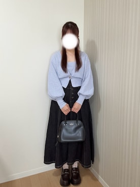 「アイテム（デニムスカート）」を使った、ﾖｲﾁｮまる。さん（レディース・151cm）の秋コーディネート