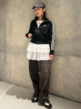 「アイテム（ジャージ）」を使った、honokaさん（レディース・154cm）の冬コーディネート